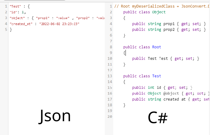 JSON to C# Converter