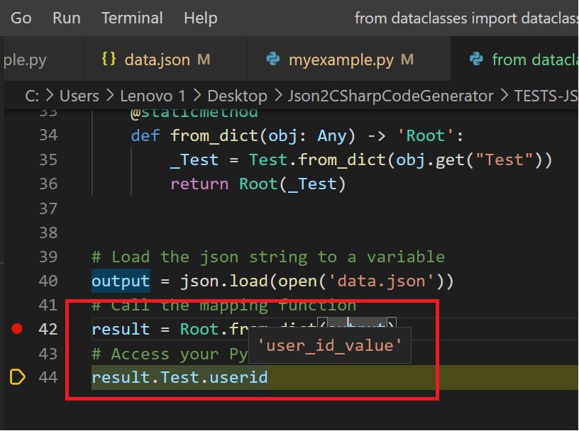  JSON to Python example
